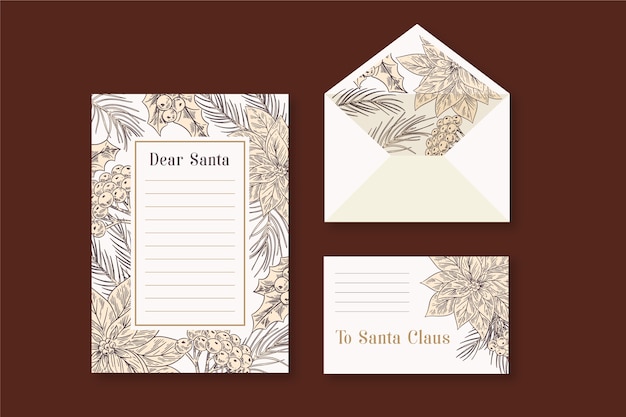 Vintage christmas stationery template