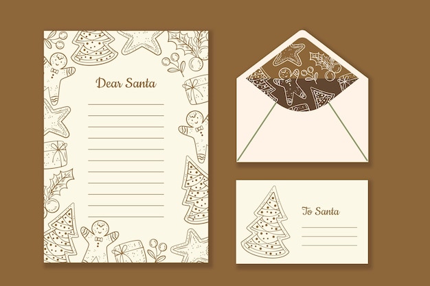 Vintage christmas stationery template