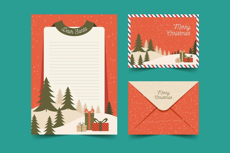 Free Vector vintage christmas stationery template