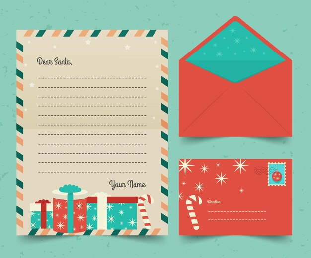 Vintage christmas stationery template