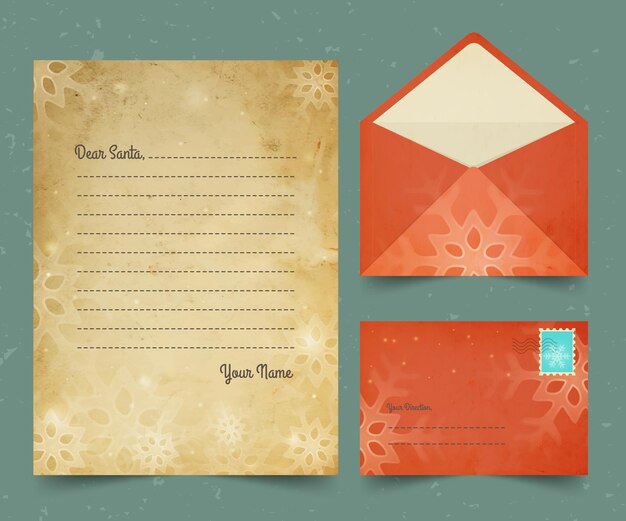 Vintage christmas stationery template