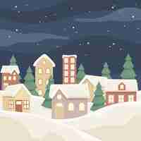 Free vector vintage christmas town