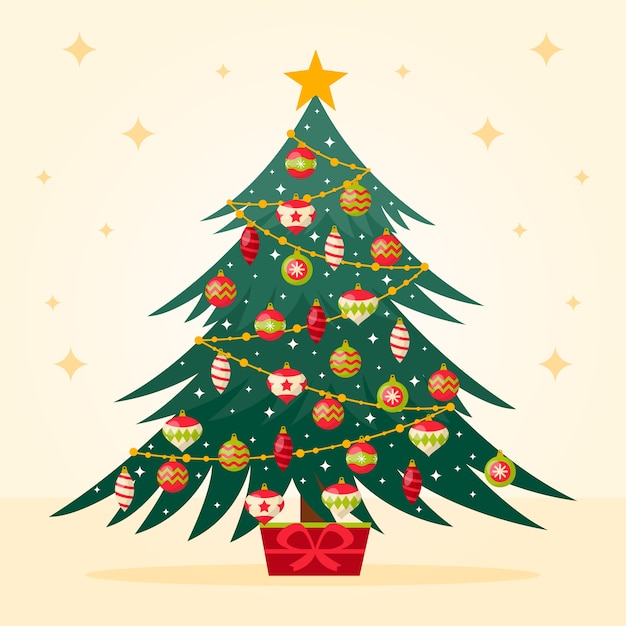 Vintage christmas tree background