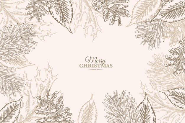 Vintage christmas tree branches background