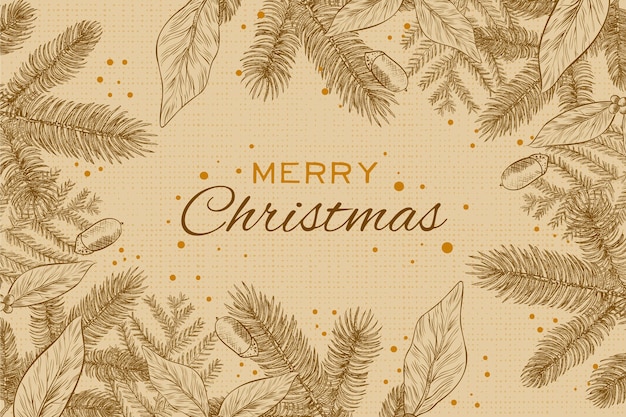 Free vector vintage christmas tree branches background