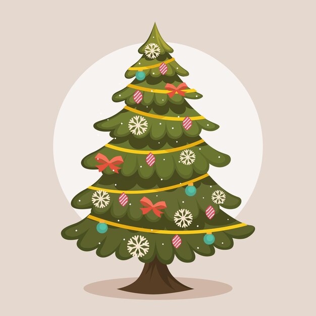 Vintage christmas tree template