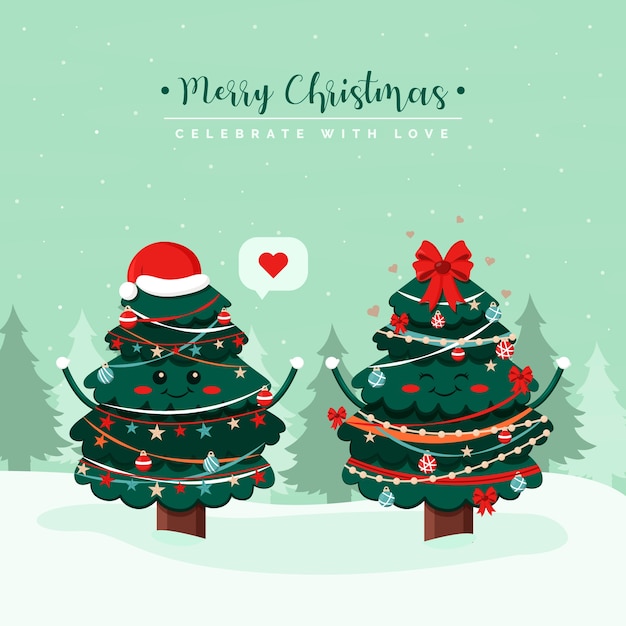 Free vector vintage christmas tree