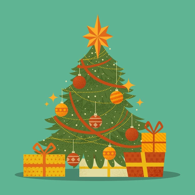 Free vector vintage christmas tree