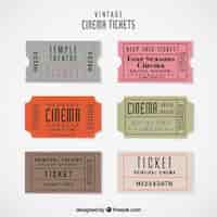 Free vector vintage cinema tickets