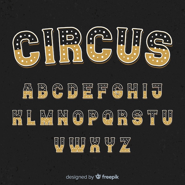 Free vector vintage circus alphabet