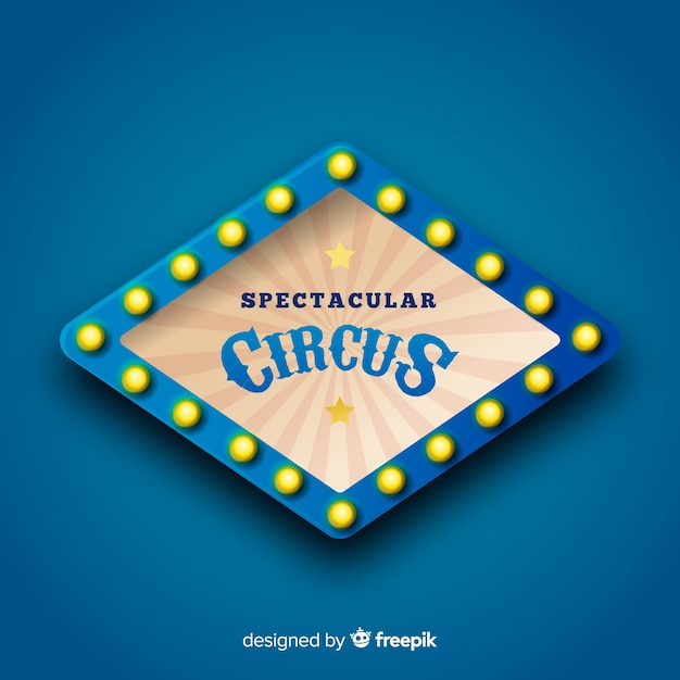 Free vector vintage circus light sign background