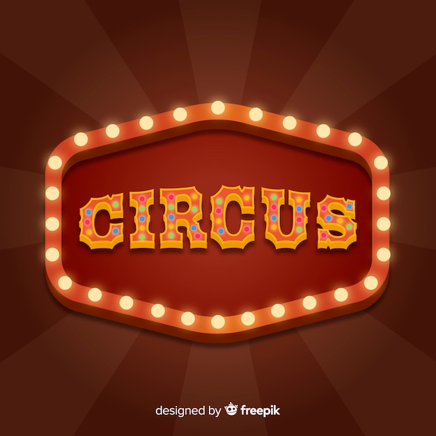 Free vector vintage circus light sign