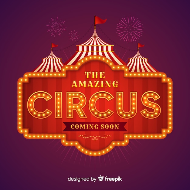 Free vector vintage circus light sign