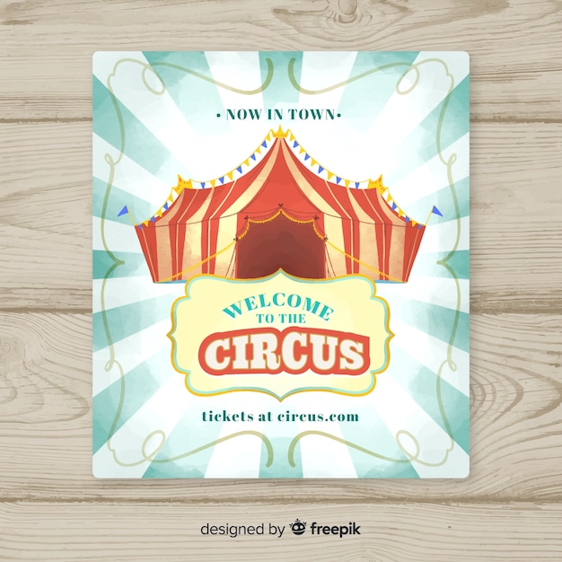 Free vector vintage circus party invitation card