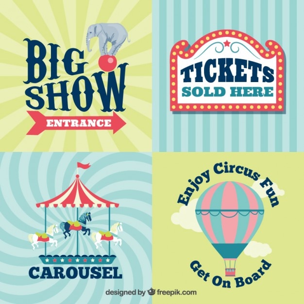 Free vector vintage circus signs