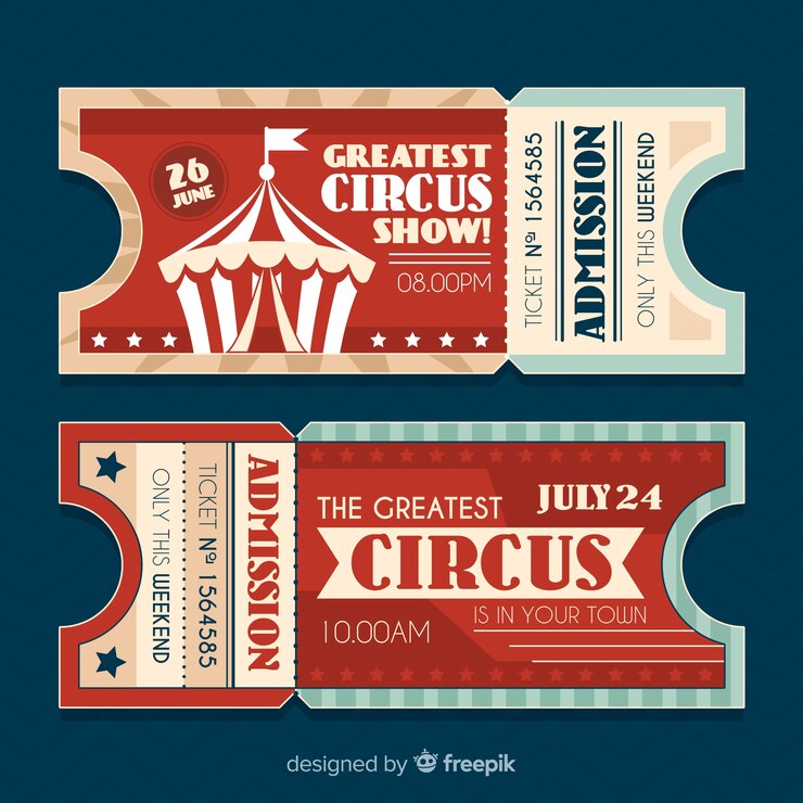 Free Vector vintage circus ticket
