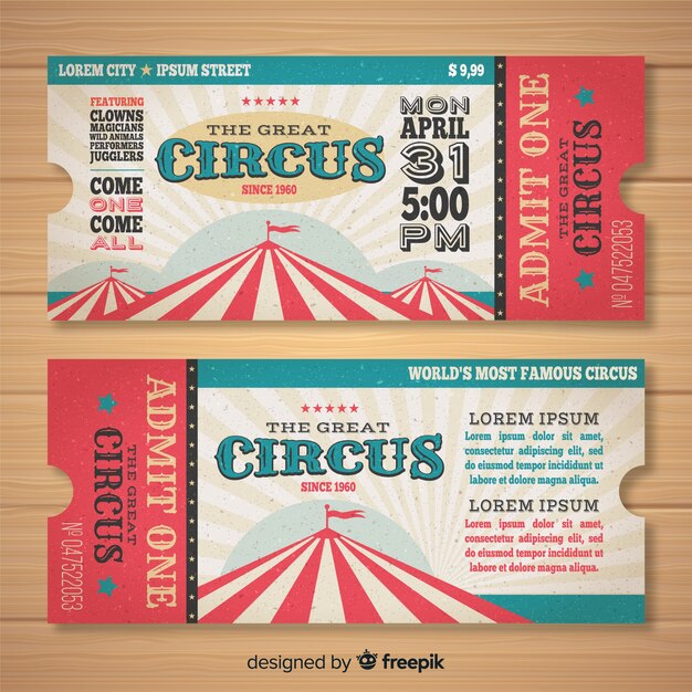 Vintage circus ticket