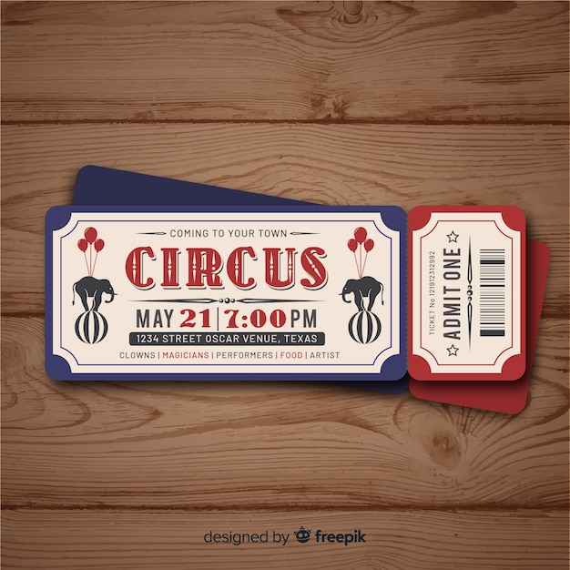Vintage circus ticket