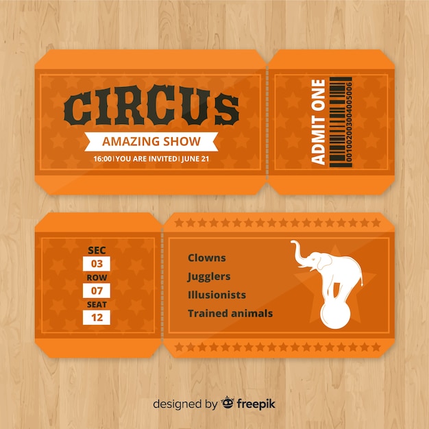 Free vector vintage circus ticket