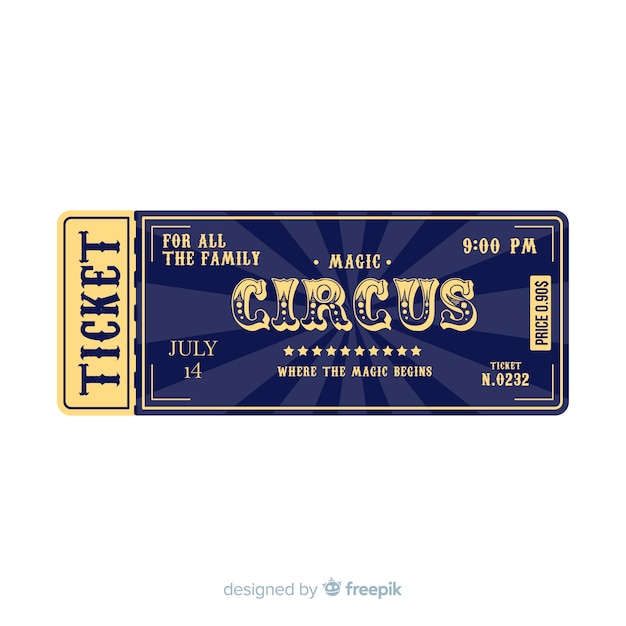 Free vector vintage circus ticket