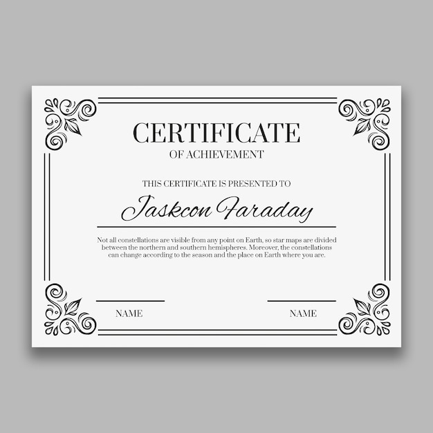 Free vector vintage classic achievement certificate