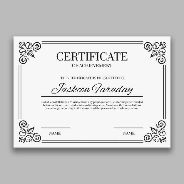 Vintage classic achievement certificate