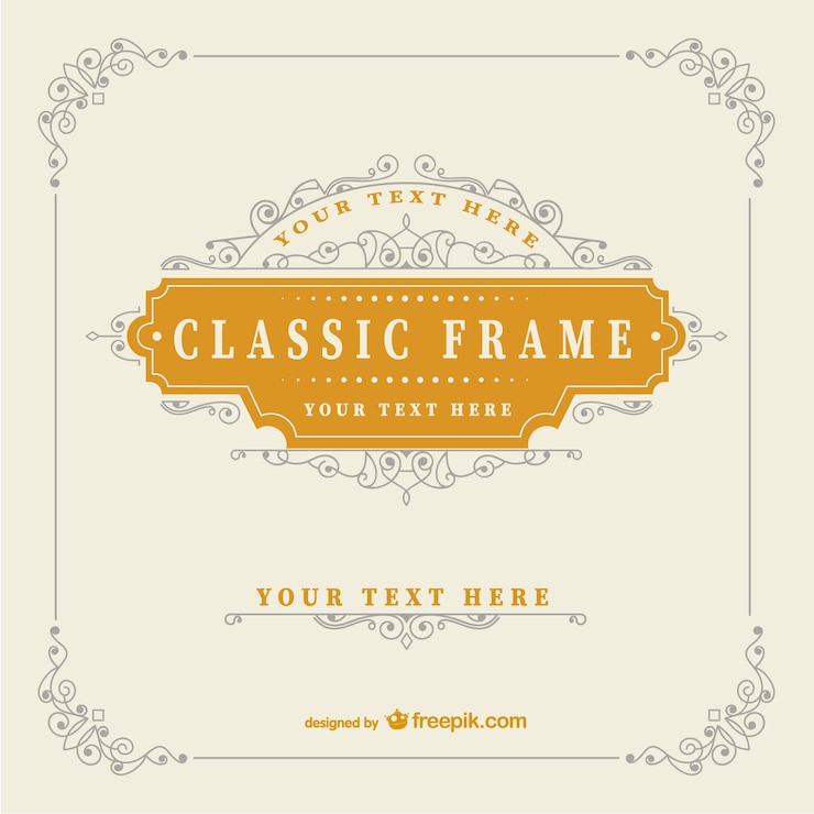 मुफ़्त वेक्टर vintage classic frame template