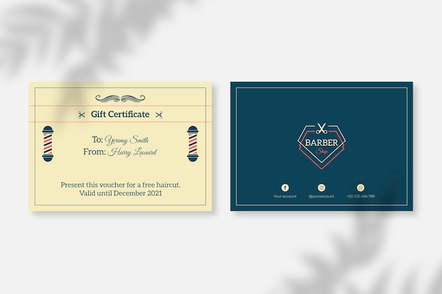Free vector vintage classic style gift certificate template