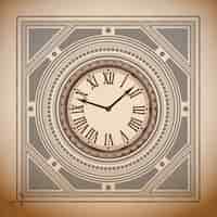 Бесплатное векторное изображение Урожай фон часы