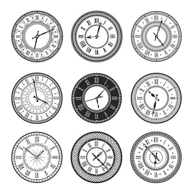 時間と時計のアイコン 無料のベクター