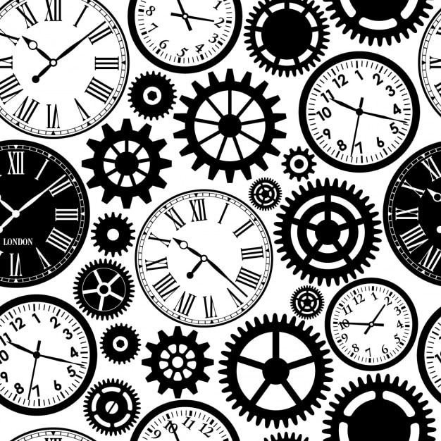 Free vector vintage clocks pattern