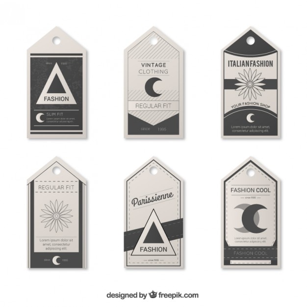 Free vector vintage clothing tags