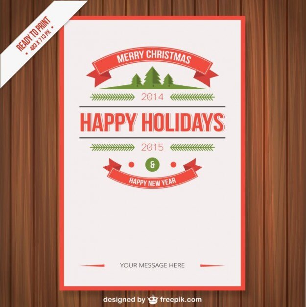 Free vector vintage cmyk christmas poster