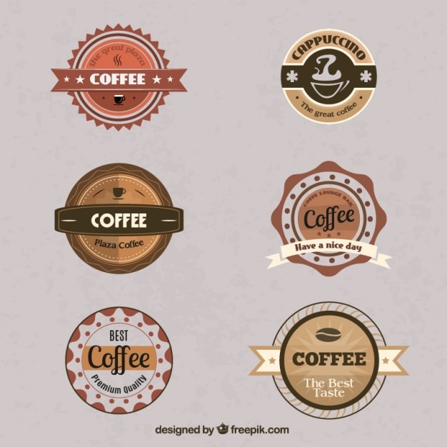 Free vector vintage coffee badges