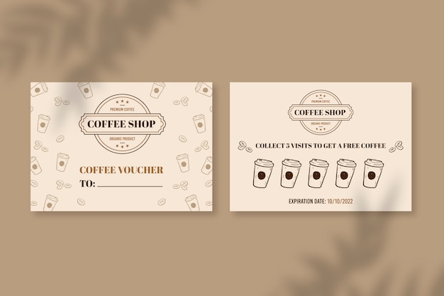 Free vector vintage coffee coupon gift certificate