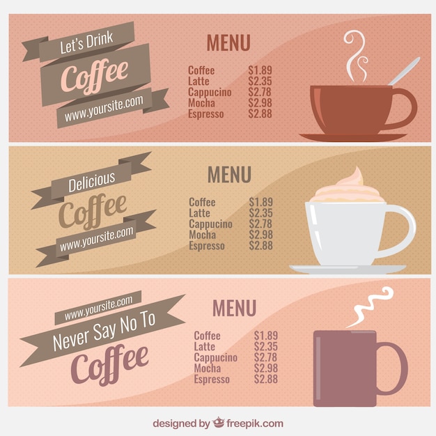 Caffè collezione vintage menu