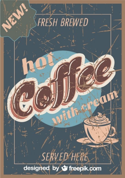 Free vector vintage coffee shop grunge poster