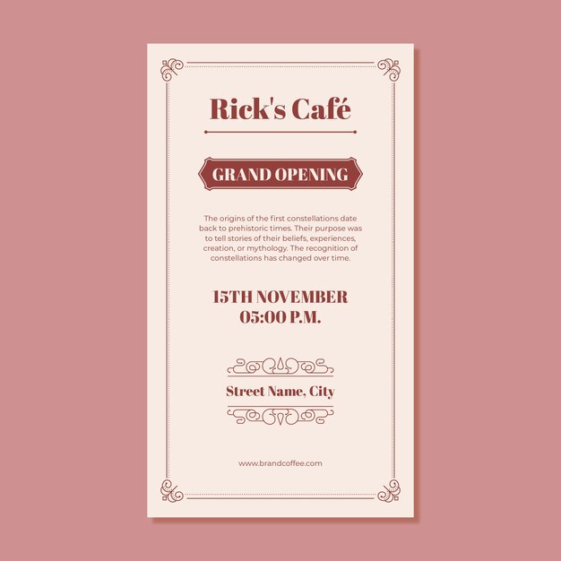 Vintage coffee shop instagram story