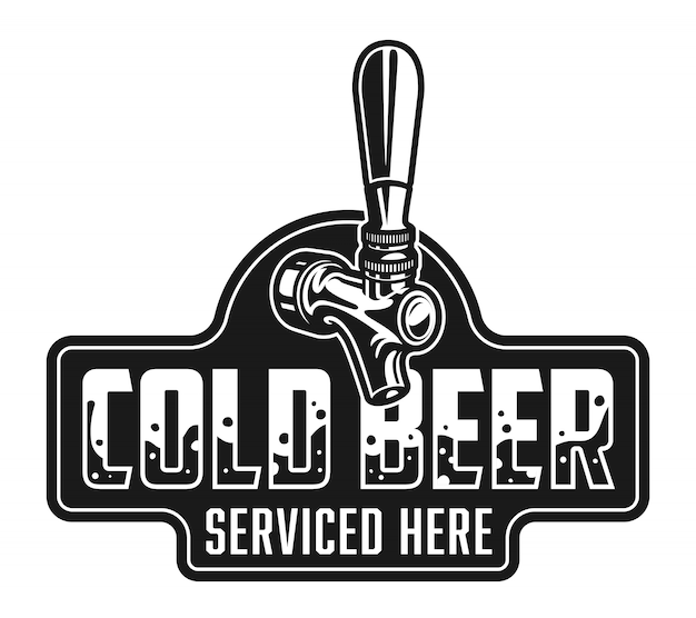 Vintage cold beer logotype template