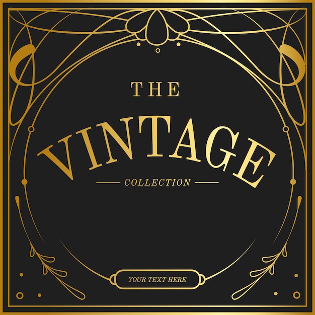 Free vector vintage collection art nouveau badge vectors