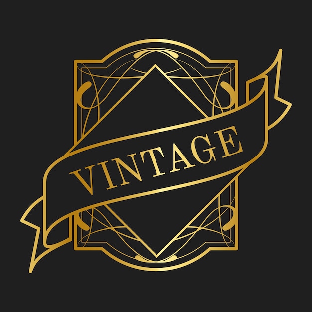 Vintage collection art nouveau badge vectors