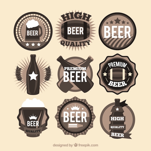 Free vector vintage collection of beer stickers