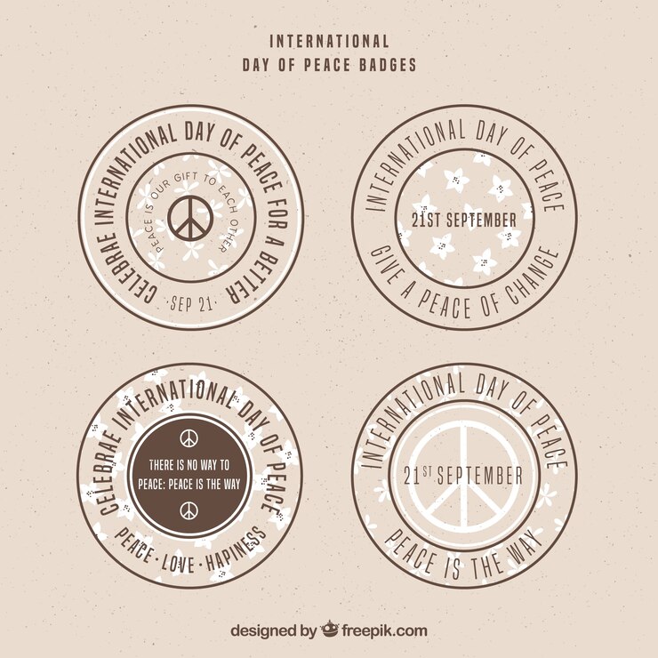 Free Vector vintage collection of peace badges