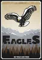 Free vector vintage colored american eagle poster