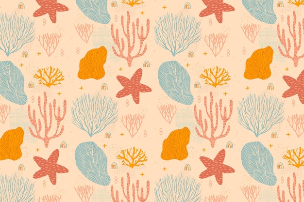 Vintage colored coral pattern