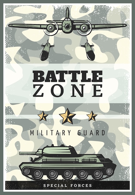 Free vector vintage colored military poster