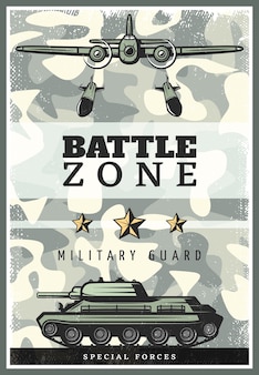 Poster militare colorato vintage