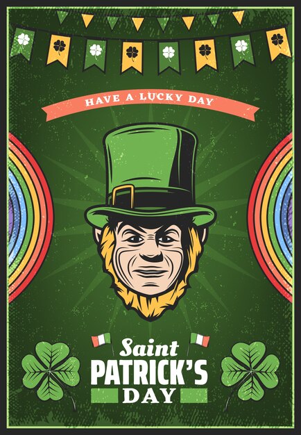 Vintage Colored St Patricks Day Poster