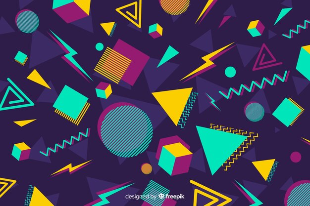 Vintage colorful geometric shape background