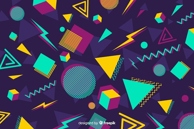 Vintage colorful geometric shape background